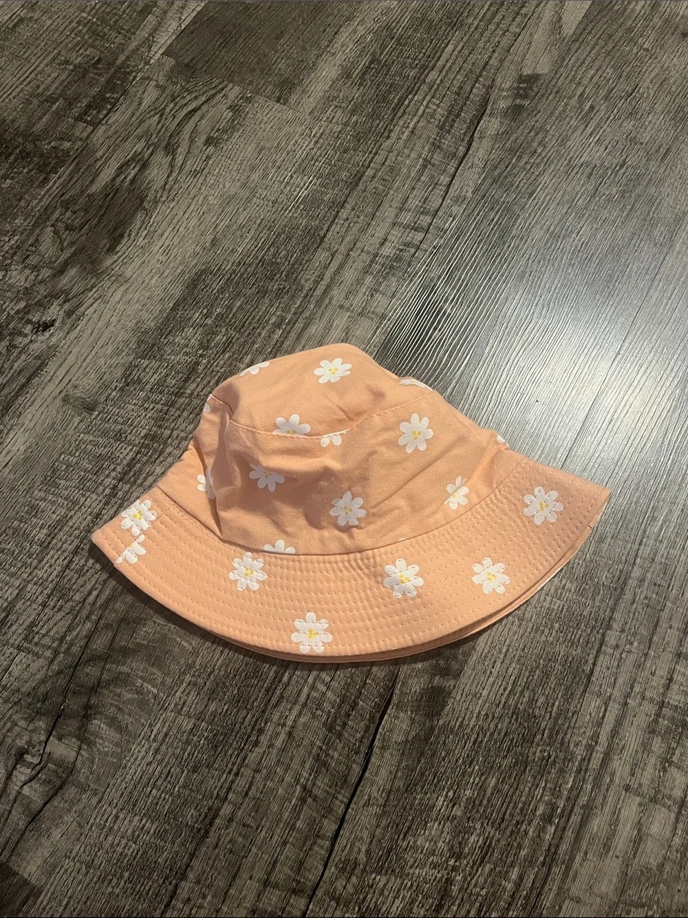 Peach Floral Daisy Bucket Hat